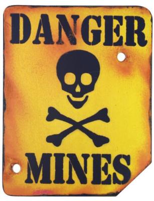 Décoration Murale Bois "DANGER MINES"