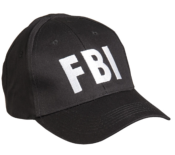 Casquette Baseball Noir FBI Logo Blanc