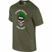 Tee-Shirt Diable Marche avec Nous Vert OD (LDMT001WHVO)