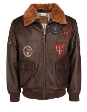 Blouson Cuir Pilote Marron Top Gun