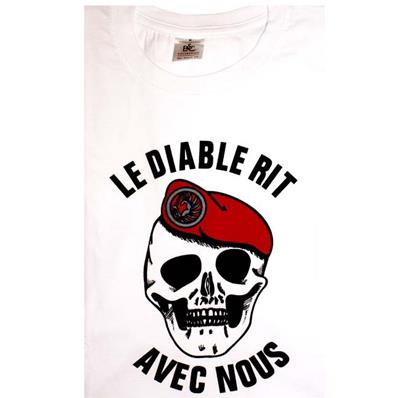 Tee-shirt METRO "Le Diable Rit avec Nous" Blanc/Rouge