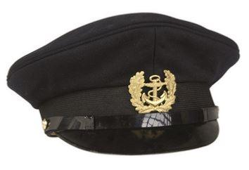 Casquette Marine Bleu Foncé avec Insigne Dorée