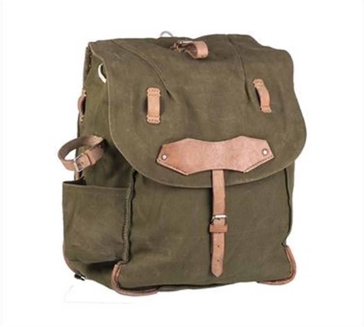 Sac à Dos Vintage En Toile Style Militaire - 25L, Sangle Cuir, Pliable, Pour Ordinateur 11"
