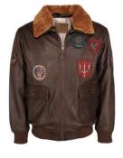 Blouson Cuir Pilote Marron Top Gun