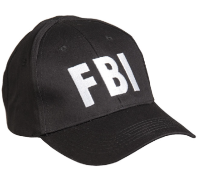 Casquette Baseball Noir FBI Logo Blanc