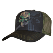 Casquette Punisher Camo Noire et Vert OD (SUCA008)