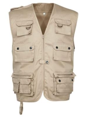 Gilet Reporter Uni Beige