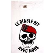 Tee-shirt METRO "Le Diable Rit avec Nous" Blanc/Rouge