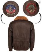 Blouson Cuir Pilote Marron Top Gun