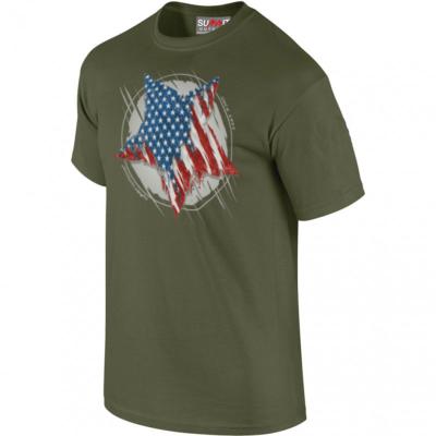 Tee-Shirt Etoile US Vert OD (SUT013VO)