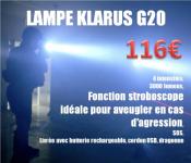Lampe tactique rechargeable G20 LED - 3000 Lumens