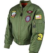 Kids MA1 Jacket Olive Green